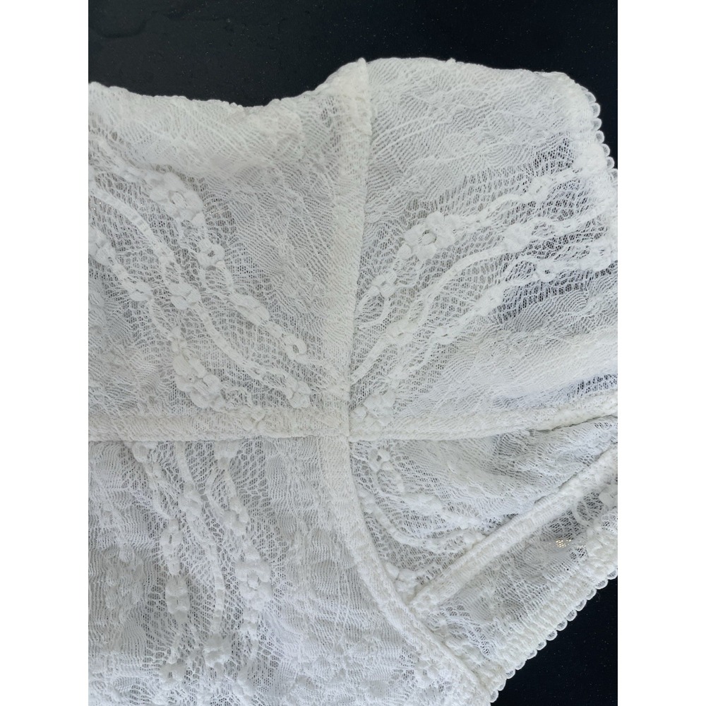 Free People Intimately White Lace Bralette V-Neck Longline Size M - Picture 4 of 7